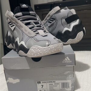 Adidas Exhibit B Mid Sneakers in Gray and Black